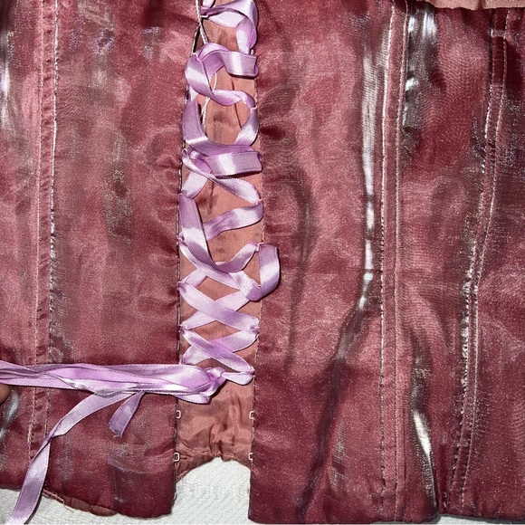 Women’s Babydoll Fairy Coquette Corset Size S Pink Girly Sequins Feminine Ballet - Picture 6 of 8